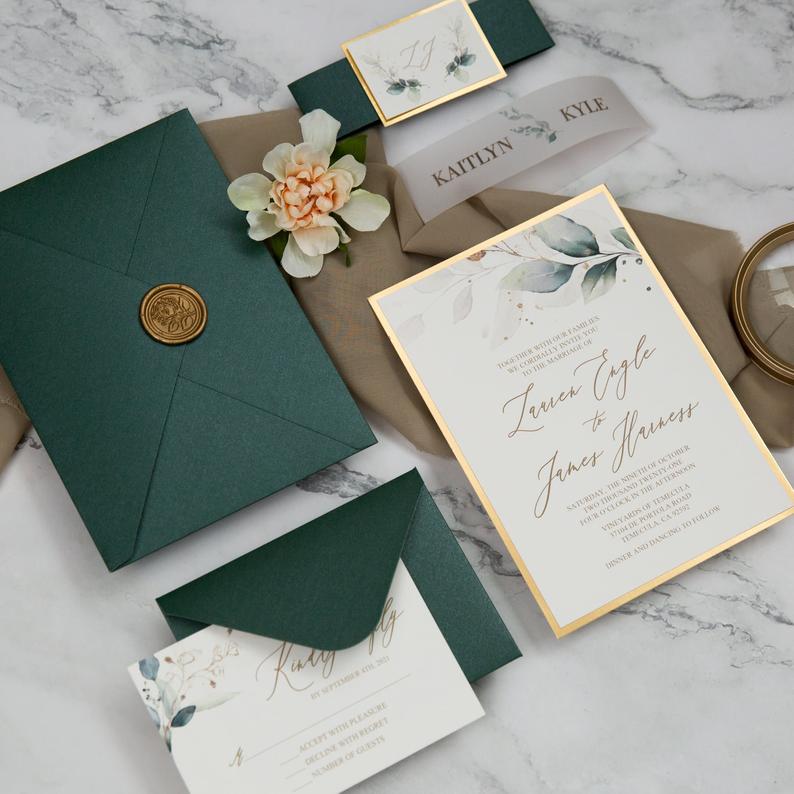 Gold Wedding Invitation – Indy Bee ...